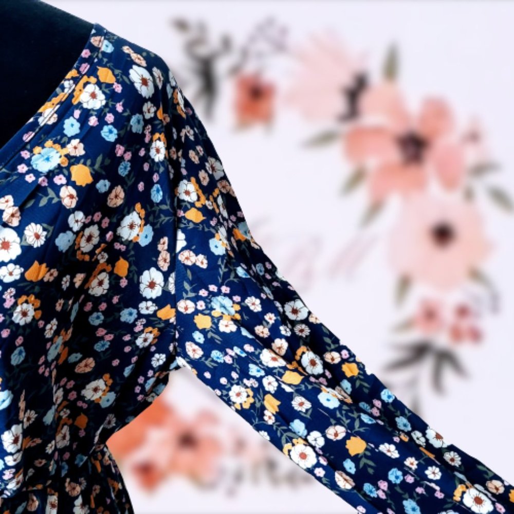 🆕Boho Floral Print Long Sleeve Dress sizes M & L - Picture 7 of 12
